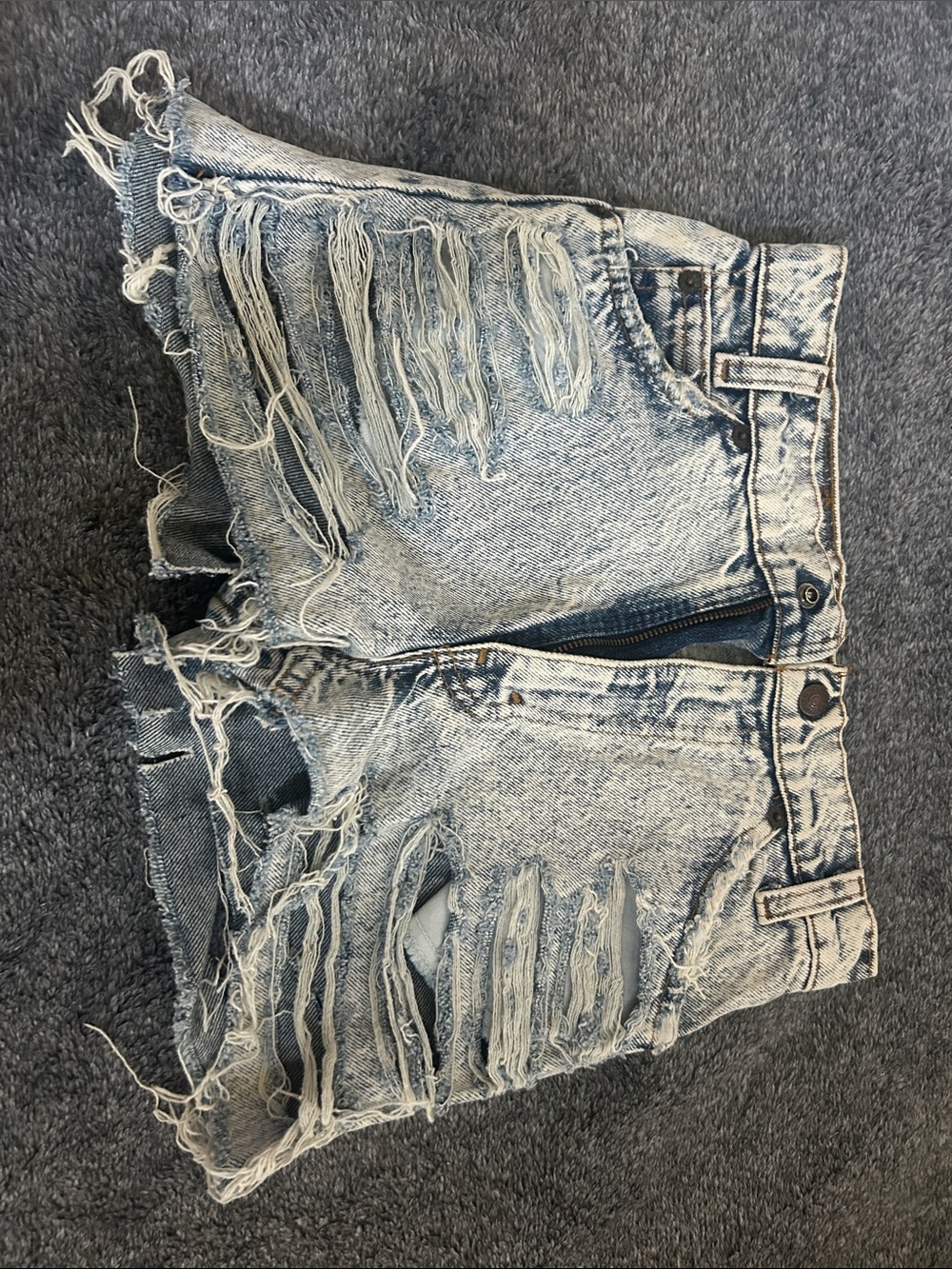 Levi's Light Blue Distressed Jean Shorts